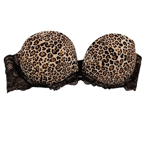 Fabulous by Victoria Secret Strapless Bra Leapord Print & Lace Size 34C - Picture 1 of 9